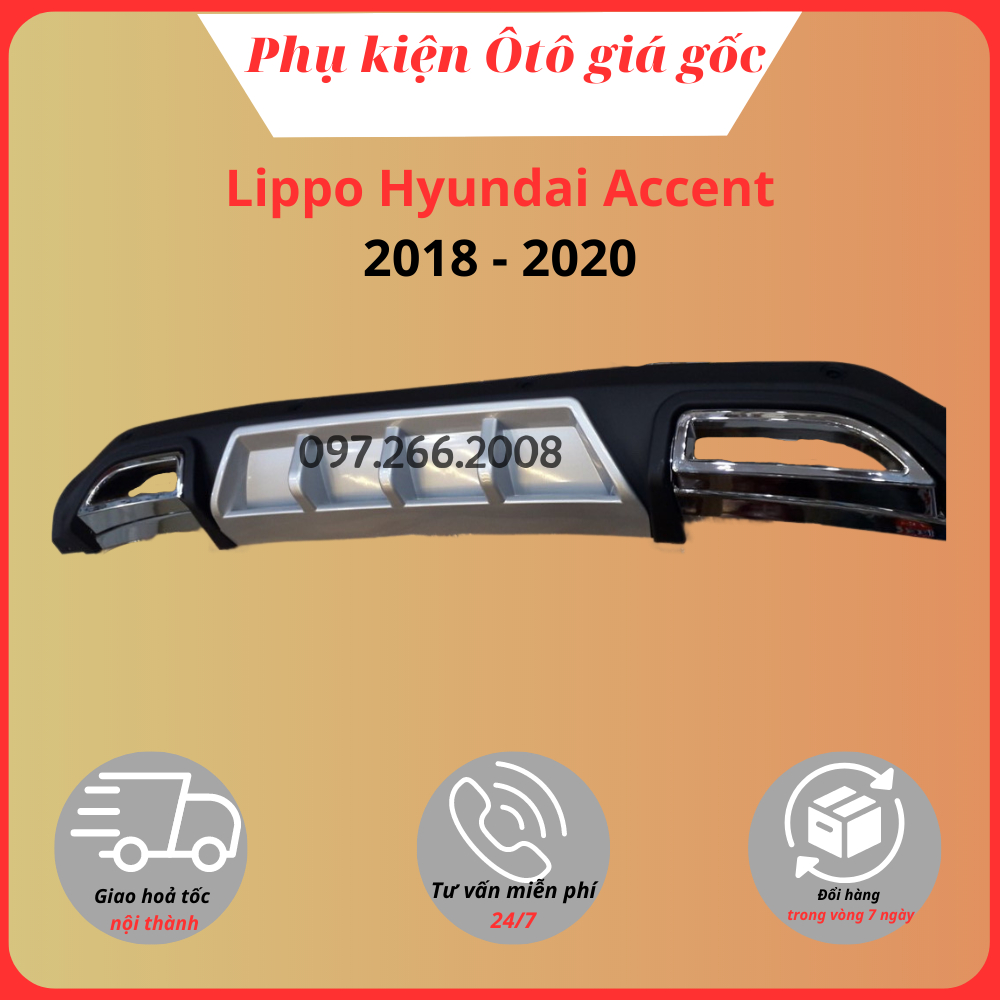Lippo, Lip chia pô, Líp pô theo xe Hyundai Accent 2018, 2019, 2020 mẫu pô giả Mercedes