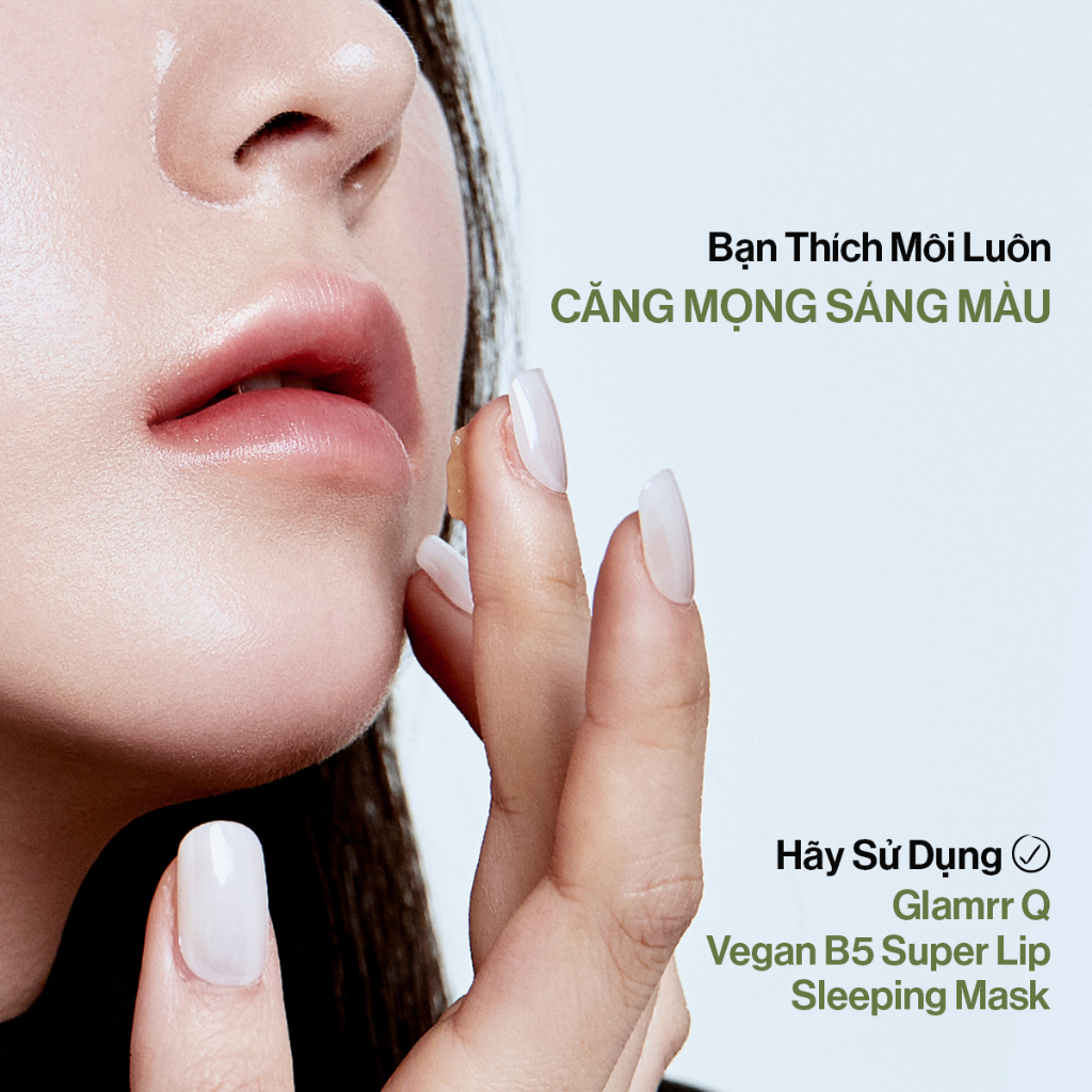 Mặt Nạ Ngủ Trẻ Hóa Môi GLAMRR Q Vegan B5 Super Lip Sleeping Mask 10ml