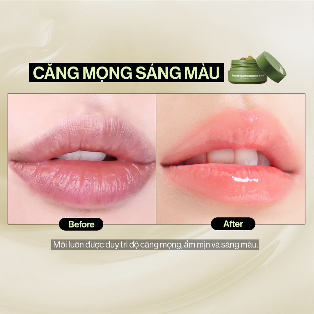 Mặt Nạ Ngủ Trẻ Hóa Môi GLAMRR Q Vegan B5 Super Lip Sleeping Mask 10ml