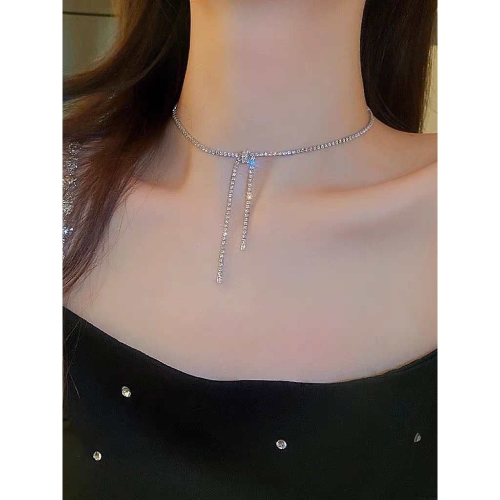 NALIA DC389 - Dây chuyền đá bắt chéo 1 dây thời trang DC349