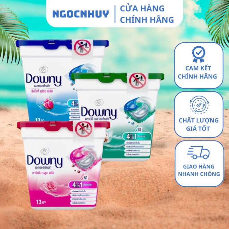 Viên Giặt - Xả Quần Áo Downy Gel Ball Thái Lan 4in1 - Hộp 13 Viên