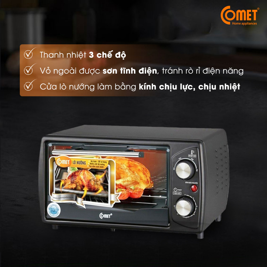 [Mã ELCMVIP1 giảm 10% đơn 699K] Lò nướng điện 10L COMET - CM6510