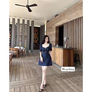 Váy chữ A tay bồng chất liệu bò mặc lên siêu nét dành cho nữ mặc đi chơi đi tiệc - Thời Trang Bảo Trang - Nh6.23