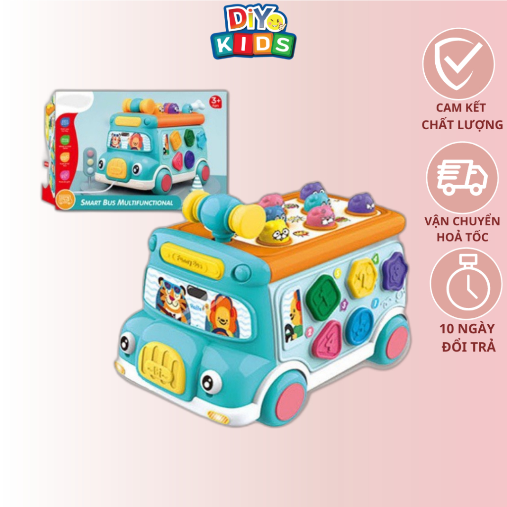 Xe Ô Tô Đa Năng 8 Trò Chơi Đèn Nhạc Kèm Hiệu Ứng Đa Dạng Phong Phú - Đồ Chơi Sáng Tạo DiYo Kids