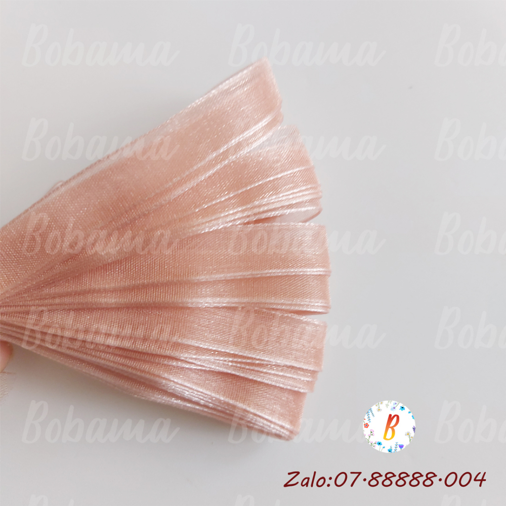 10m ruy băng voan organza bản rộng 1cm