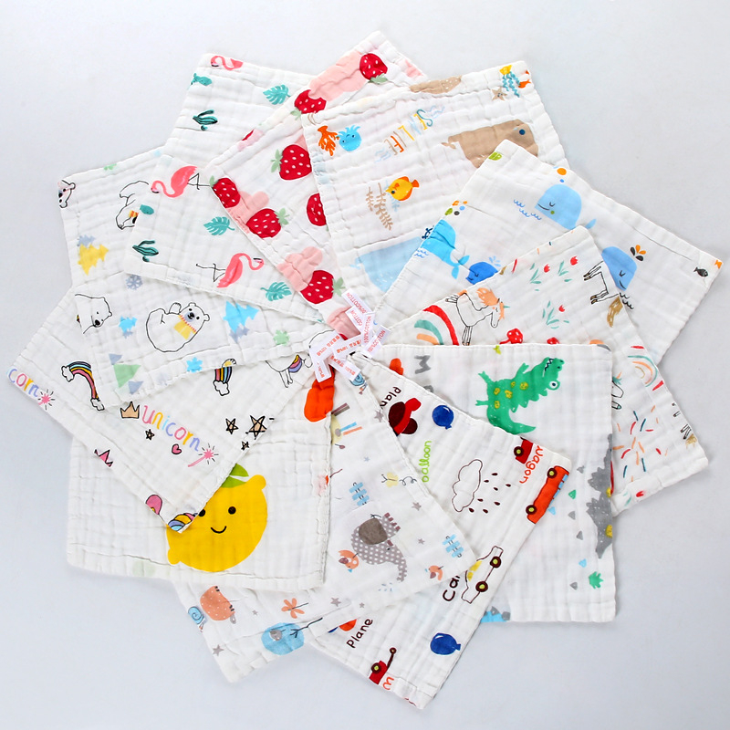 Khăn xô 100% cotton cho bé khăn xô sợi tre sữa họa tiết dễ thương thấm hút siêu tốt siêu mềm mại cho da em bé