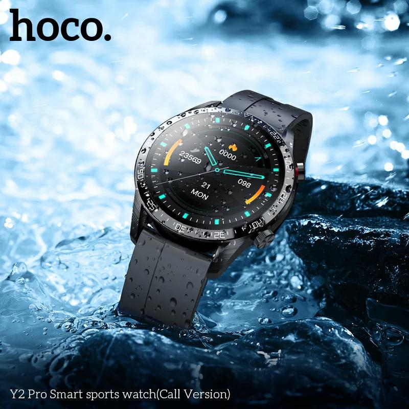 Đồng hồ thông minh Smart Watch hoco Y2 chống nước, Nghe gọi, thông báo, theo dõi sức khỏe, màn hình màu cảm ứng