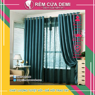 Rèm cửa sổ - rèm cửa phòng màu xanh cổ vịt. ghi chú: chiều cao trên 2.6m nhắn tin theo yêu cầu.