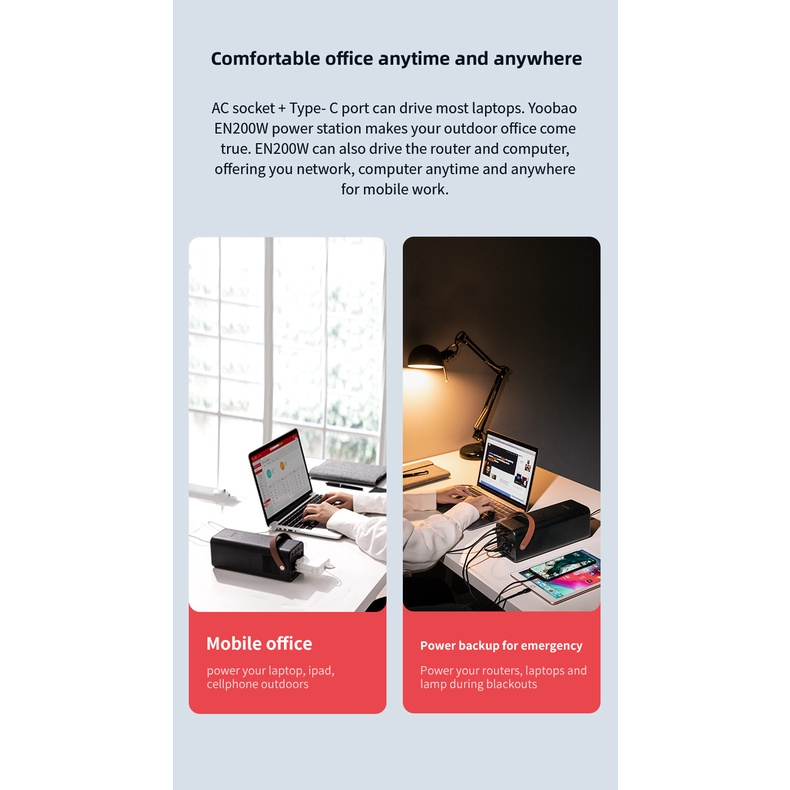 Trạm Sạc Dự Phòng Yoobao EN200 52800mAh 220V 200W - Sạc Nhanh PD60W, Tiện Dụng