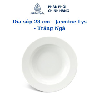 Dĩa súp Minh Long 23 cm Jasmine Lys Trắng Ngà