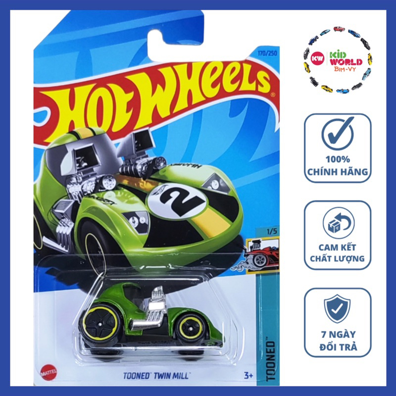Xe mô hình Hot Wheels basic Tooned Twin Mill HKH14.