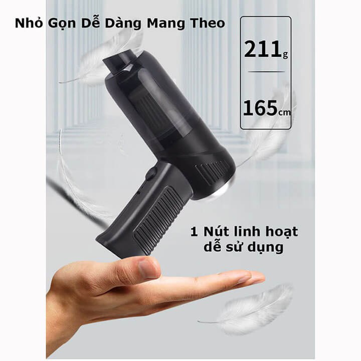 Máy hút bụi cầm tay mini không dây đa năng, máy hút bụi ô tô, giường nệm sofa, máy hút lông cho mèo 120W