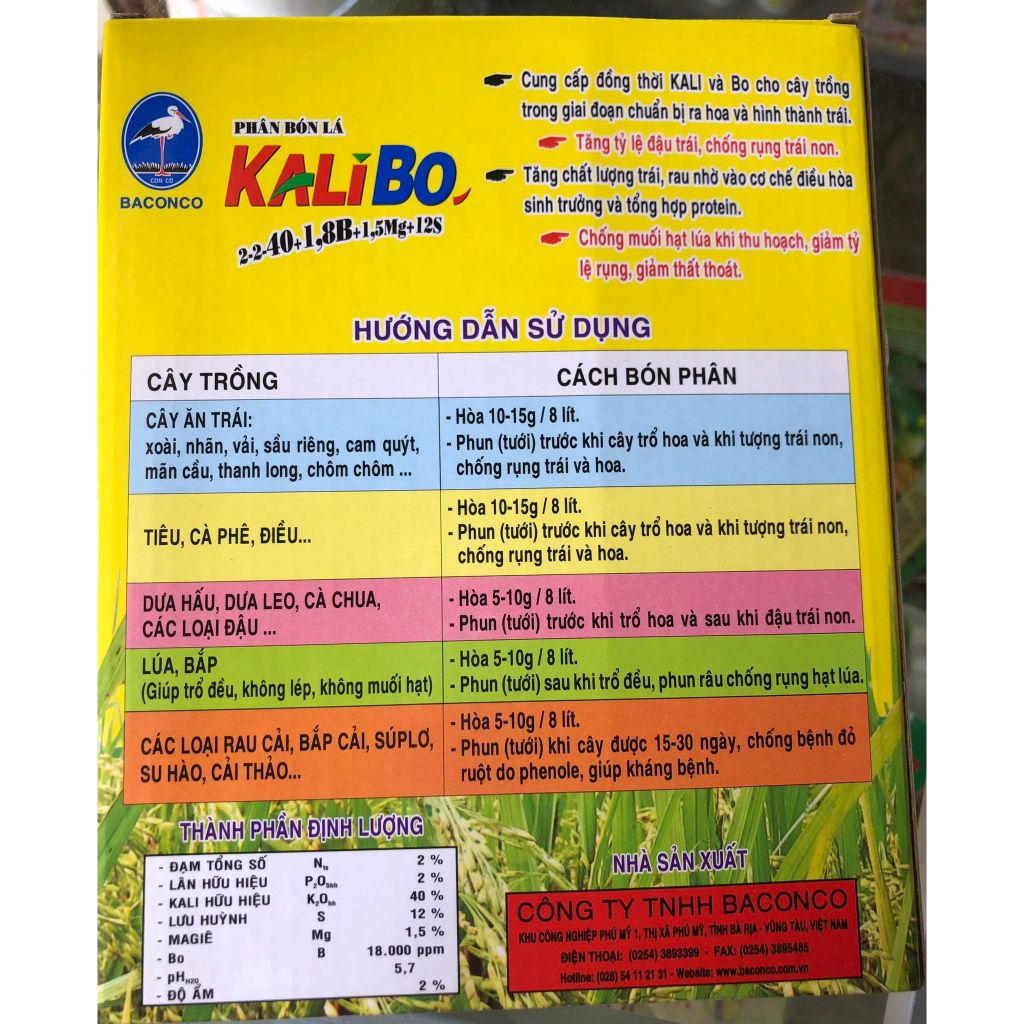 Kali Bo 1kg- Phân bón lá