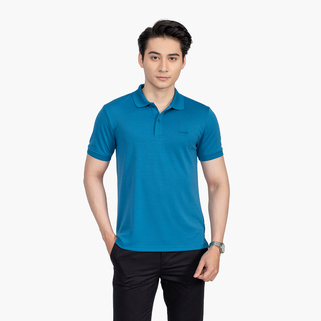 Áo polo nam Aristino  chống tia UV , thêu chữ ký  trên ngực  form  suông nhẹ APS075S2