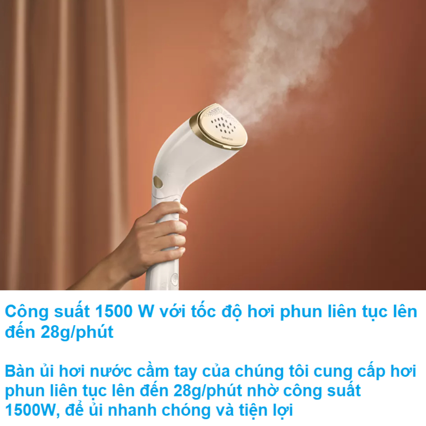 Bàn ủi hơi nước cầm tay 2 trong 1 Philips STH7030/18, Series 7000 công suất 1500W - Bảo hành 12 tháng