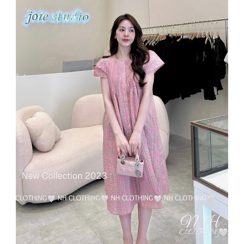 Váy bầu thiết kế bigsize 40-100kg, dáng suông, ngực may xếp ly, mở cúc, tay cánh tiên, vải cầu vồng hot trend GM104