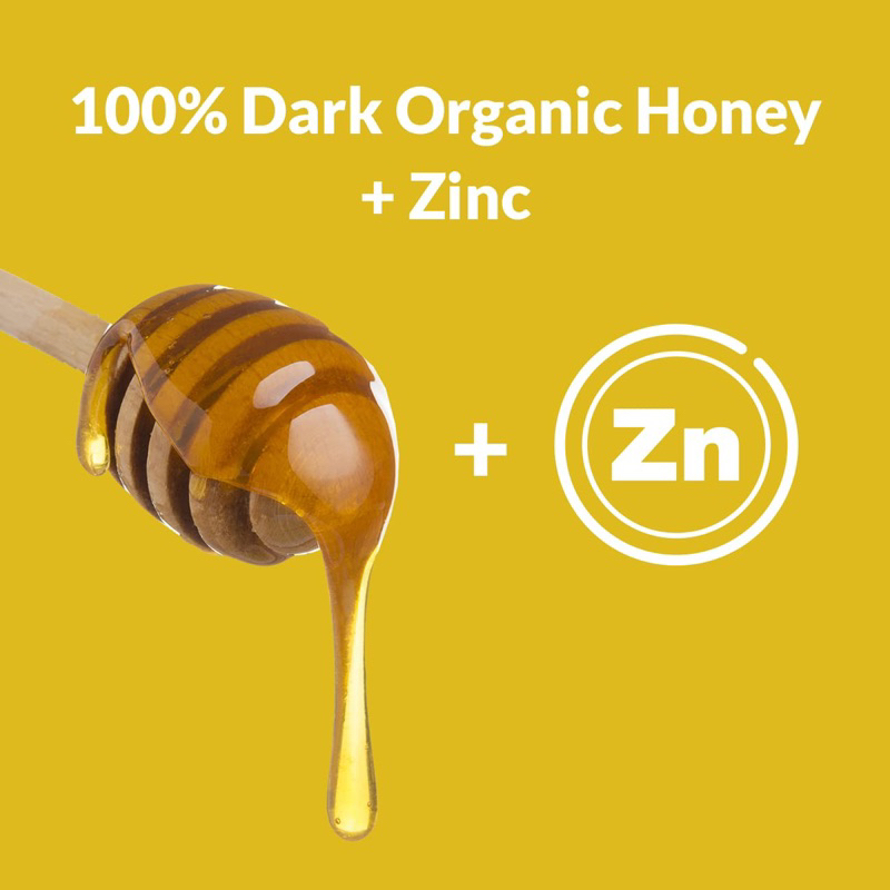 Xịt họng keo ong chứa kẽm hữu cơ 30ml HoneyWorks Kids Organic Honey Soothing Throat Spray Plus Zinc - BAABEELAND