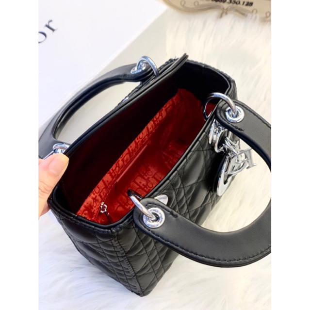 Túi dáng hộp da lì tag bạc size 18cm fullbox