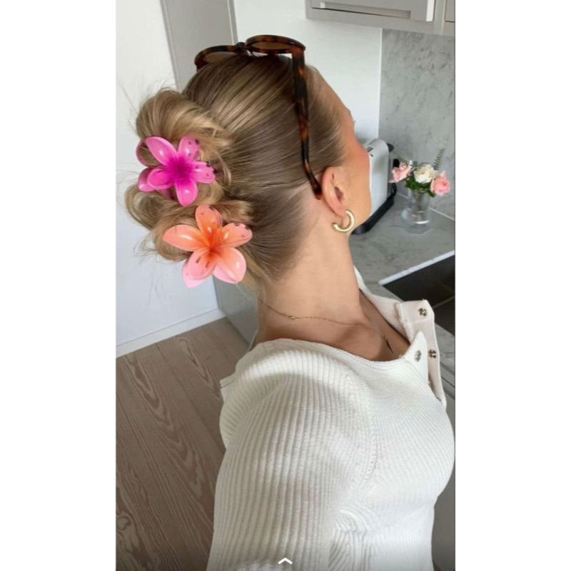 Kẹp tóc hình hoa sứ phong cách Y2K màu sắc gradient năng động mùa hè  - H01