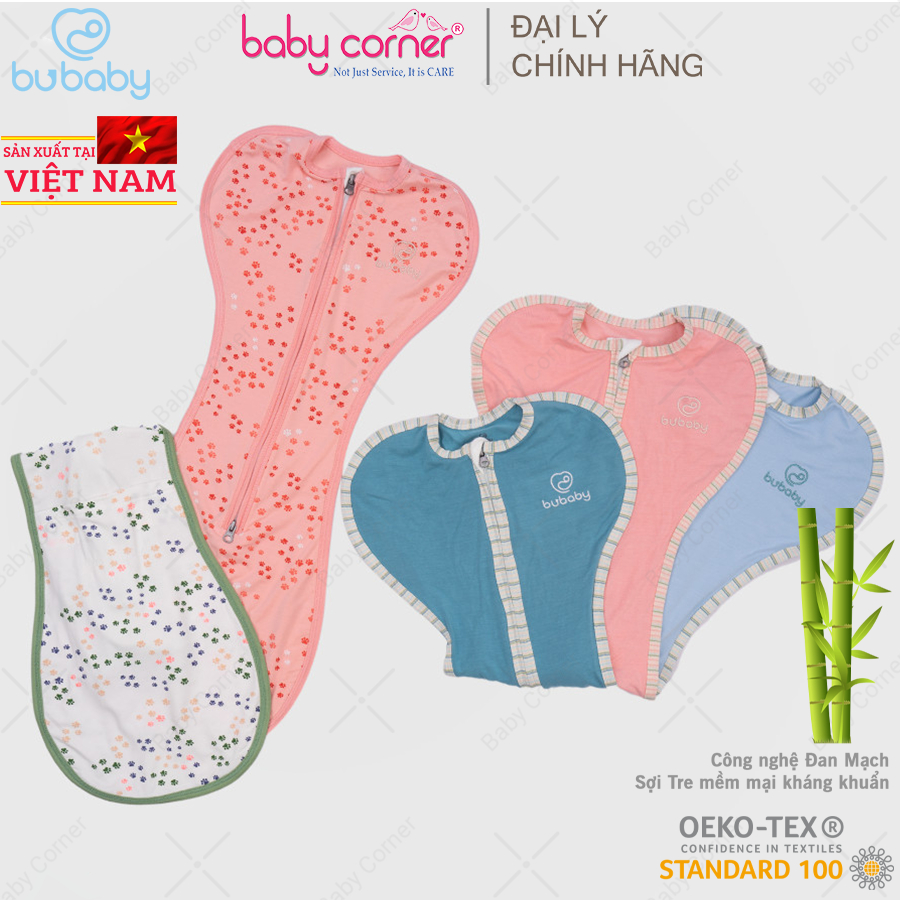 Túi Ngủ Kéo Khóa BU Baby Sợi Tre Kháng Khuẩn Siêu Mềm Mịn Cho Bé 0-3 Tháng/ 3-6 Tháng