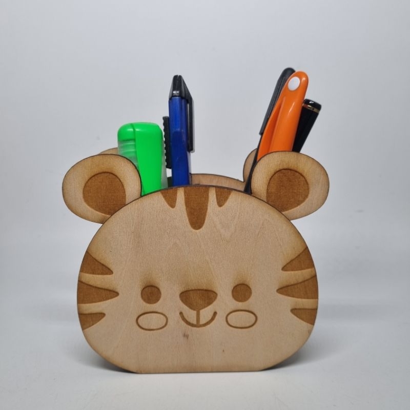 Ống đựng bút hình thú Gỗ Plywood khắc laser