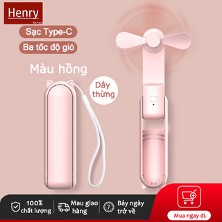 Henry quạt mini. quạt cầm tay. quạt sạc usb. quạt gấp. pin 2000mah