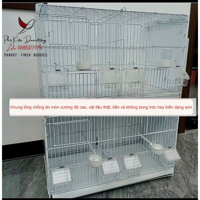 Lồng sinh sản hoặc tách trống mái 3 vách nhựa dành cho chim cảnh