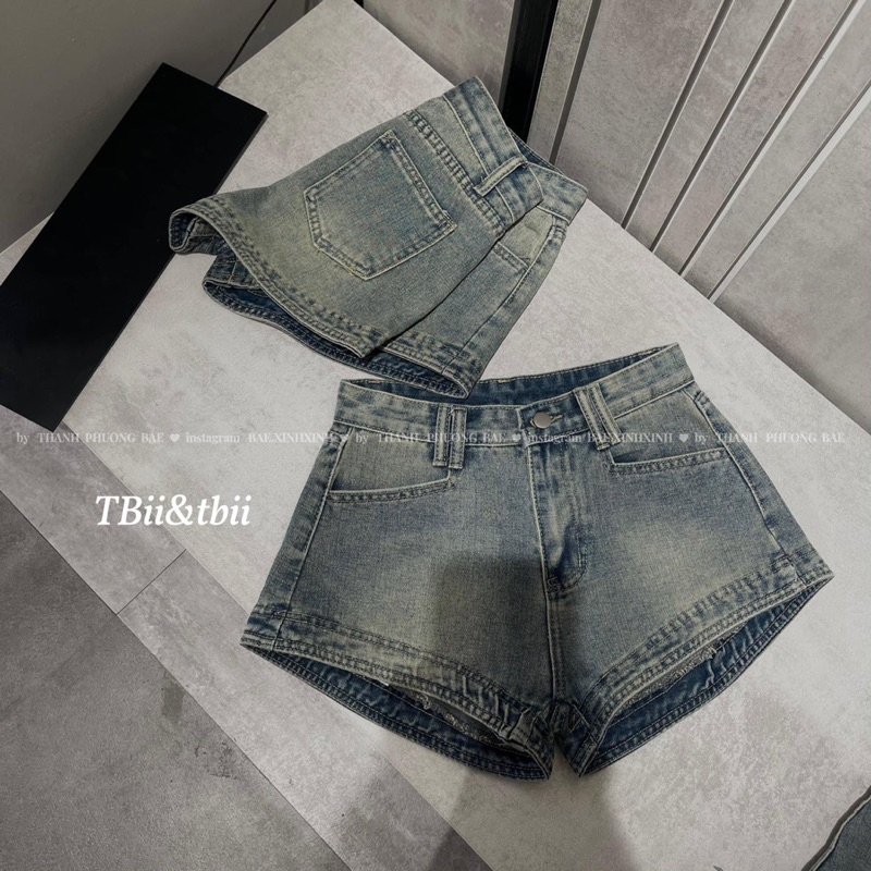 Quần short bò mặc siêu tôn chân hàng QC