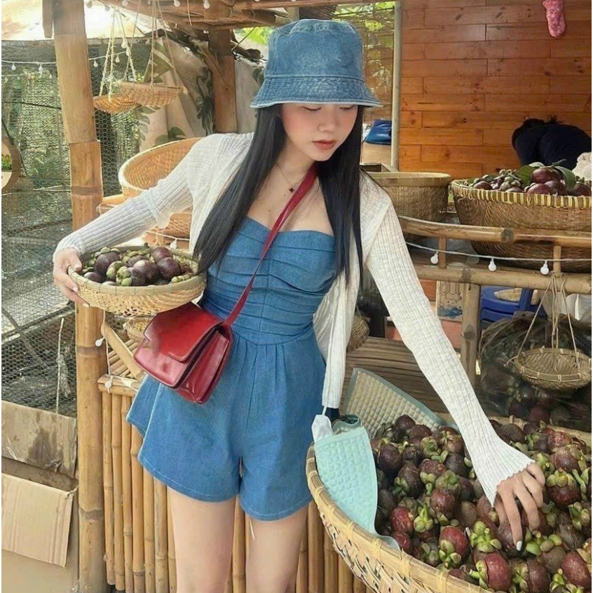 Jumpsuit dạo phố bo chun sau lưng kèm áo khoác | BigBuy360 - bigbuy360.vn