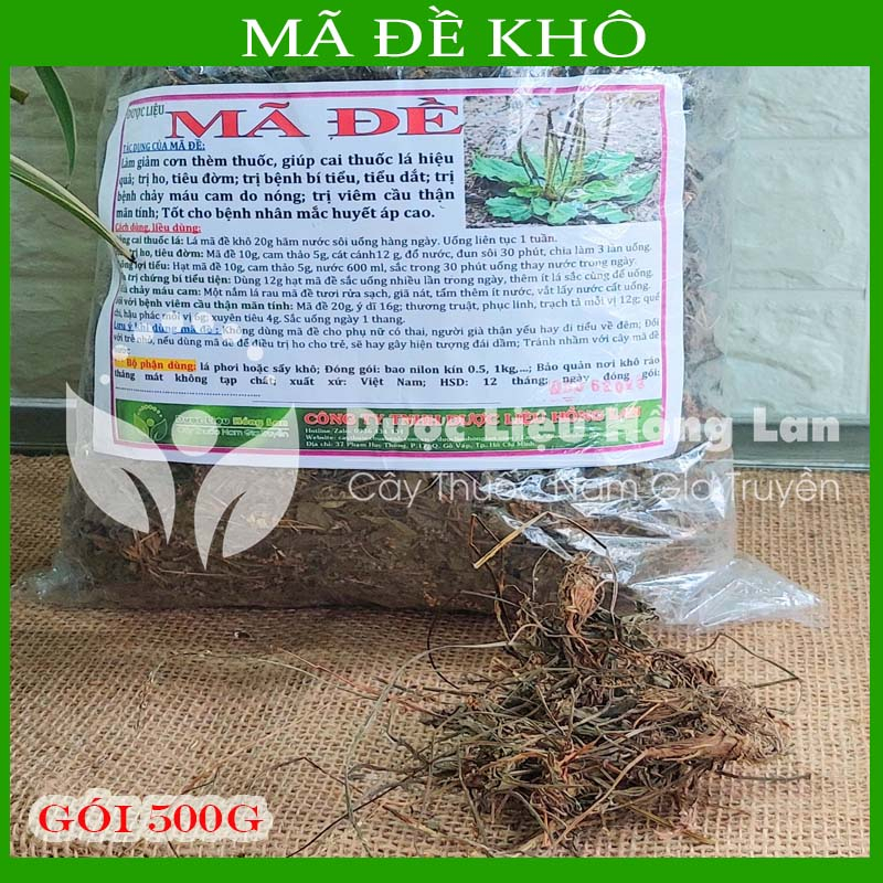 Thảo dược MÃ ĐỀ khô sạch đóng gói 500gram - congtyduoclieuhonglan
