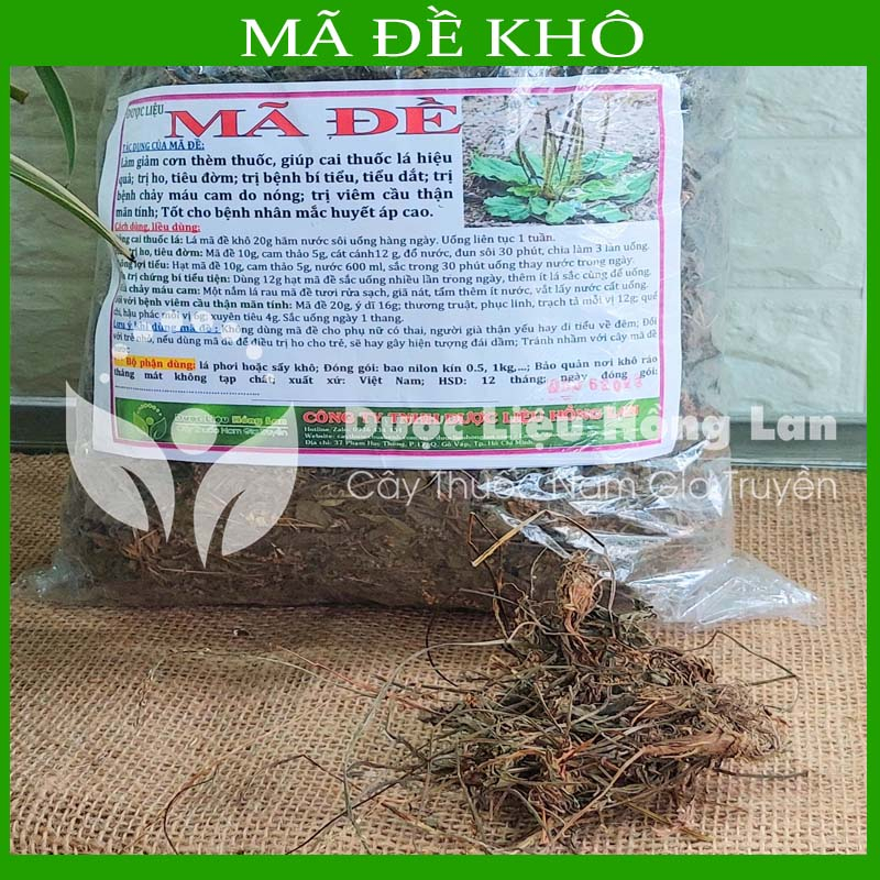 Thảo dược MÃ ĐỀ khô sạch đóng gói 500gram - congtyduoclieuhonglan