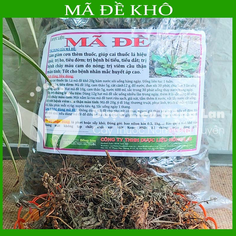 Thảo dược MÃ ĐỀ khô sạch đóng gói 500gram - congtyduoclieuhonglan