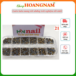 [khay 21] Đá chân keo mix size siêu sáng trang trí móng làm nail shop hoangnam