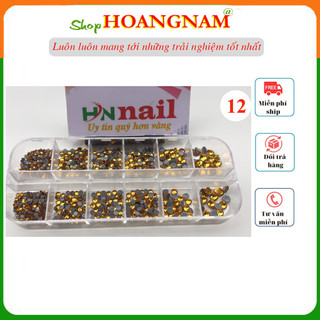 [khay 12] Đá chân keo mix size siêu sáng trang trí móng làm nail mi spa phun xăm shop hoangnam