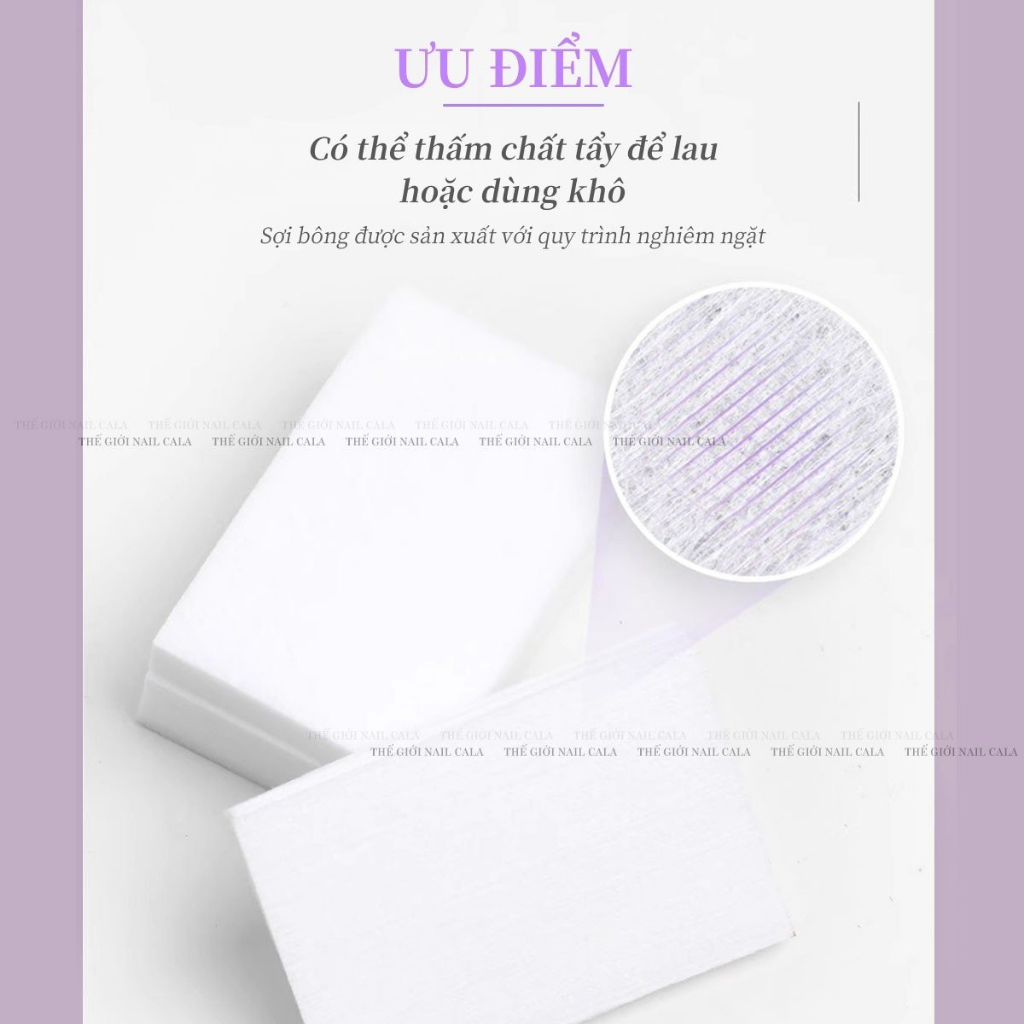 Giấy lau sơn gel móng tay - Mịn - Thấm hút tốt- giấy lau gel cứng - giấy lau gel không lông