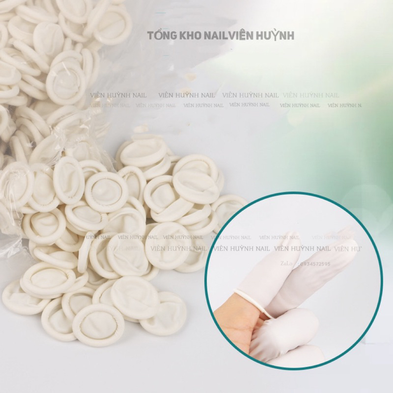 Set 300 bao ngón tay cao su làm nail và phun xăm thẩm mỹ chuyên dụng