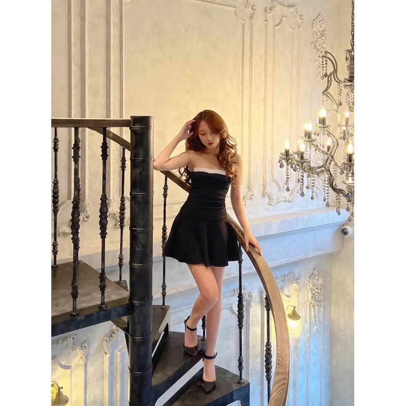 Áo corset đính nơ sang trọng giống Jennie Blackpink