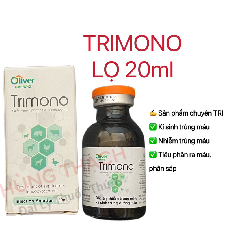 TRIMONO oliver 20ml KST mau , cầu trùng, ki sinh trùn máu gà, chó chăm sóc vật nuôi Vitamin