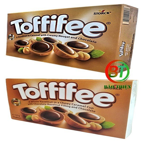 Kẹo caramen mềm phủ sô-cô-la nhân hạt dẻ Toffifee 125g và 400g