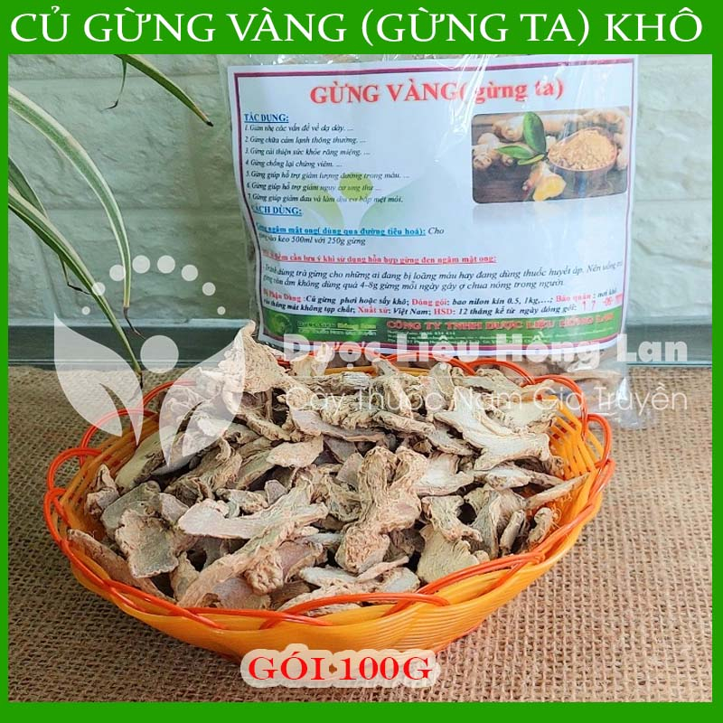 ✅ Củ Gừng Vàng  khô sắt lát nguyên chất 100%