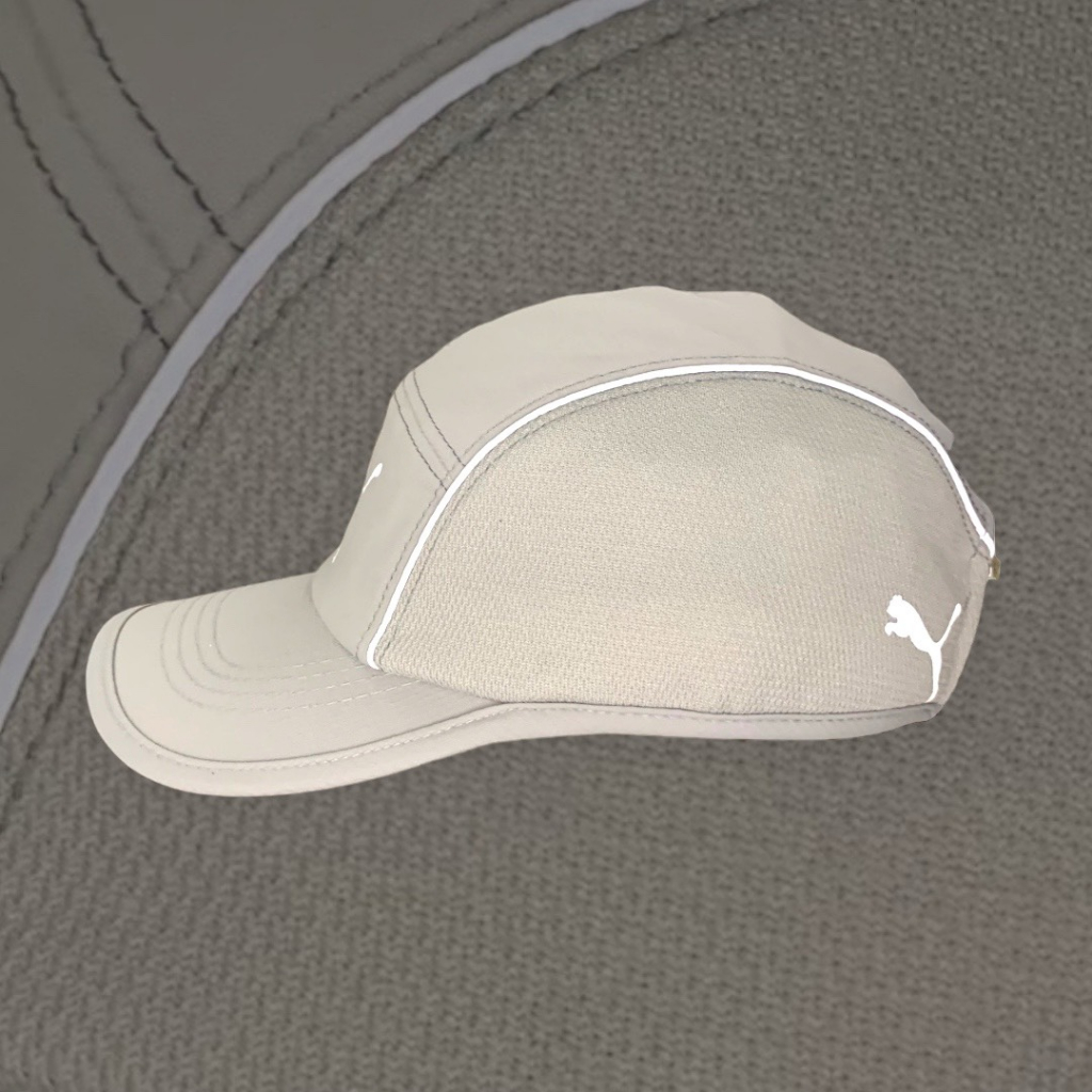 Mũ lưỡi trai Pu.ma màu xám - Nón kết 5panel vải dù phối nỉ cao cấp PM-001.