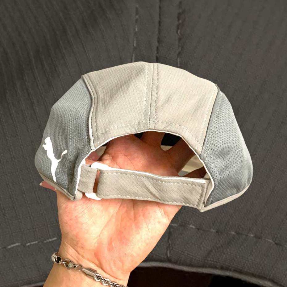 Mũ lưỡi trai Pu.ma màu xám - Nón kết 5panel vải dù phối nỉ cao cấp PM-001.