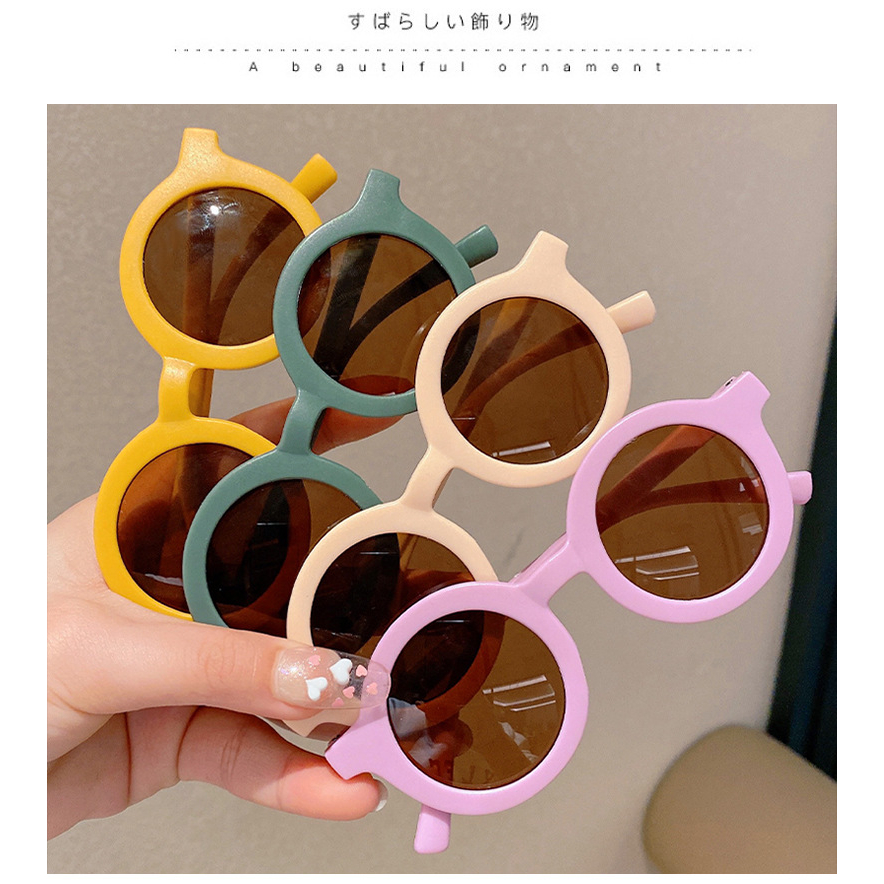 Kính Mát Gọng Tròn Chống Tia UV Phong Cách Thời Trang Cho Bé