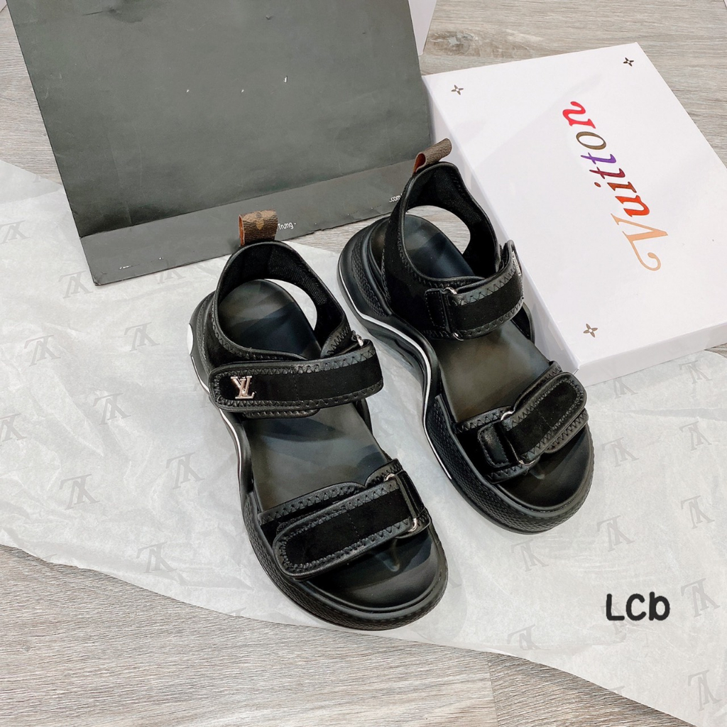 SANDAL LV QUAI DÁN ĐẾ SÓNG 4 MÀU
