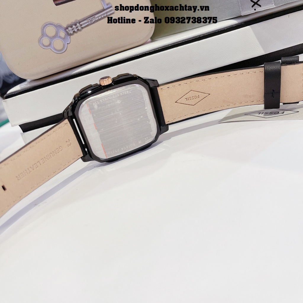 Đồng Hồ Nam Fossil BQ2654 Dây Da Đen Viền Mặt Rose 42mm