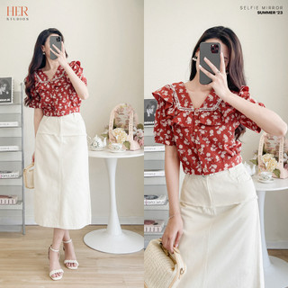 Áo croptop hoa nhí đỏ MHTL