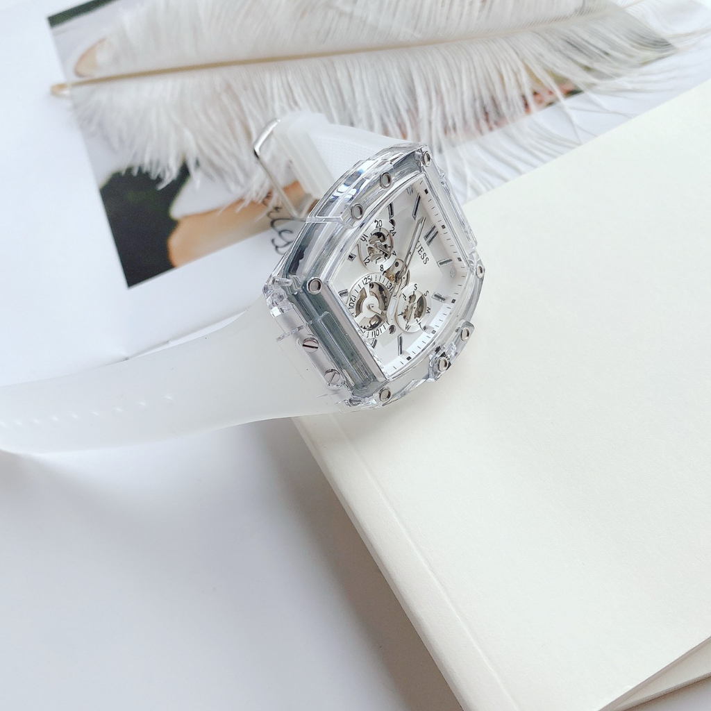 Đồng Hồ Nam Guess GW0203G1 Dây Silicone Trắng Chính Hãng 43x51mm