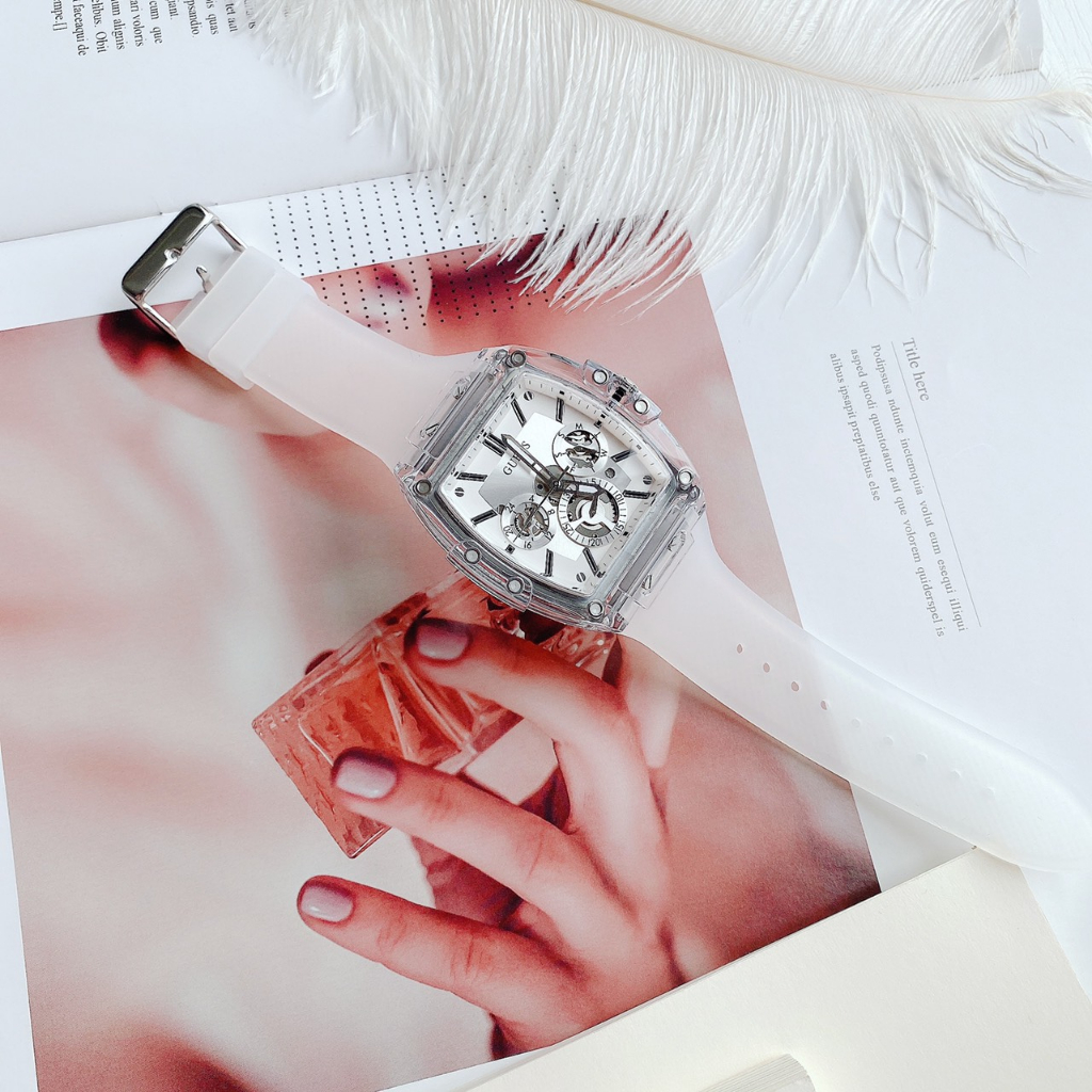 Đồng Hồ Nam Guess GW0203G1 Dây Silicone Trắng Chính Hãng 43x51mm