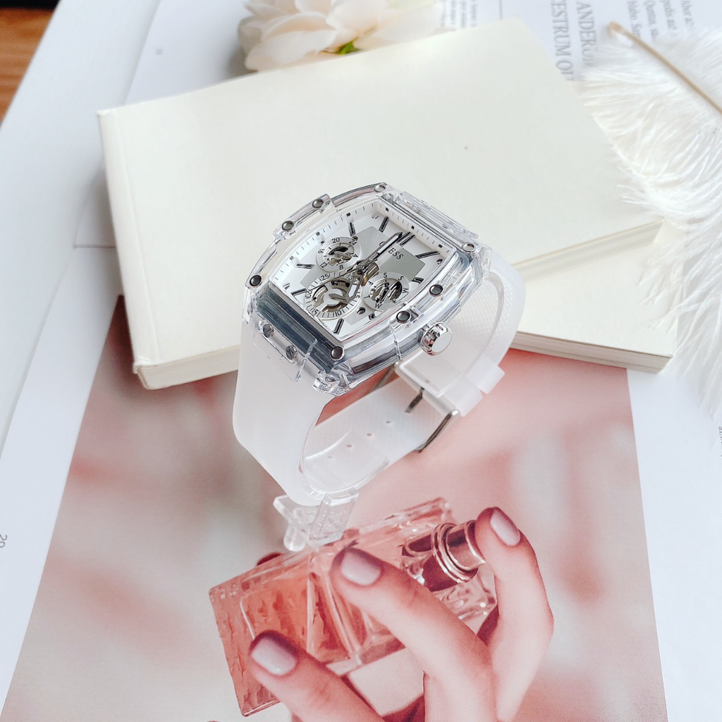 Đồng Hồ Nam Guess GW0203G1 Dây Silicone Trắng Chính Hãng 43x51mm