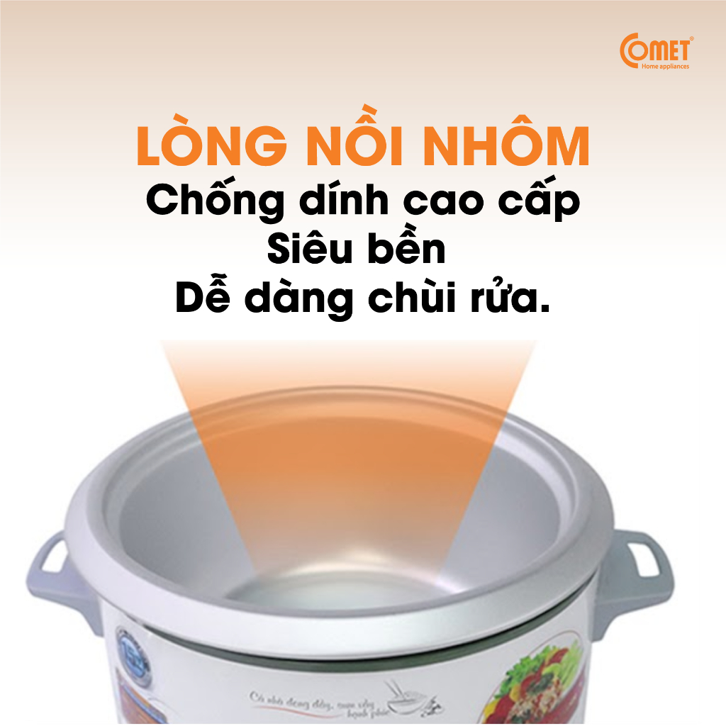 Nồi cơm điện Comet CM8036 nắp rời 1.8L